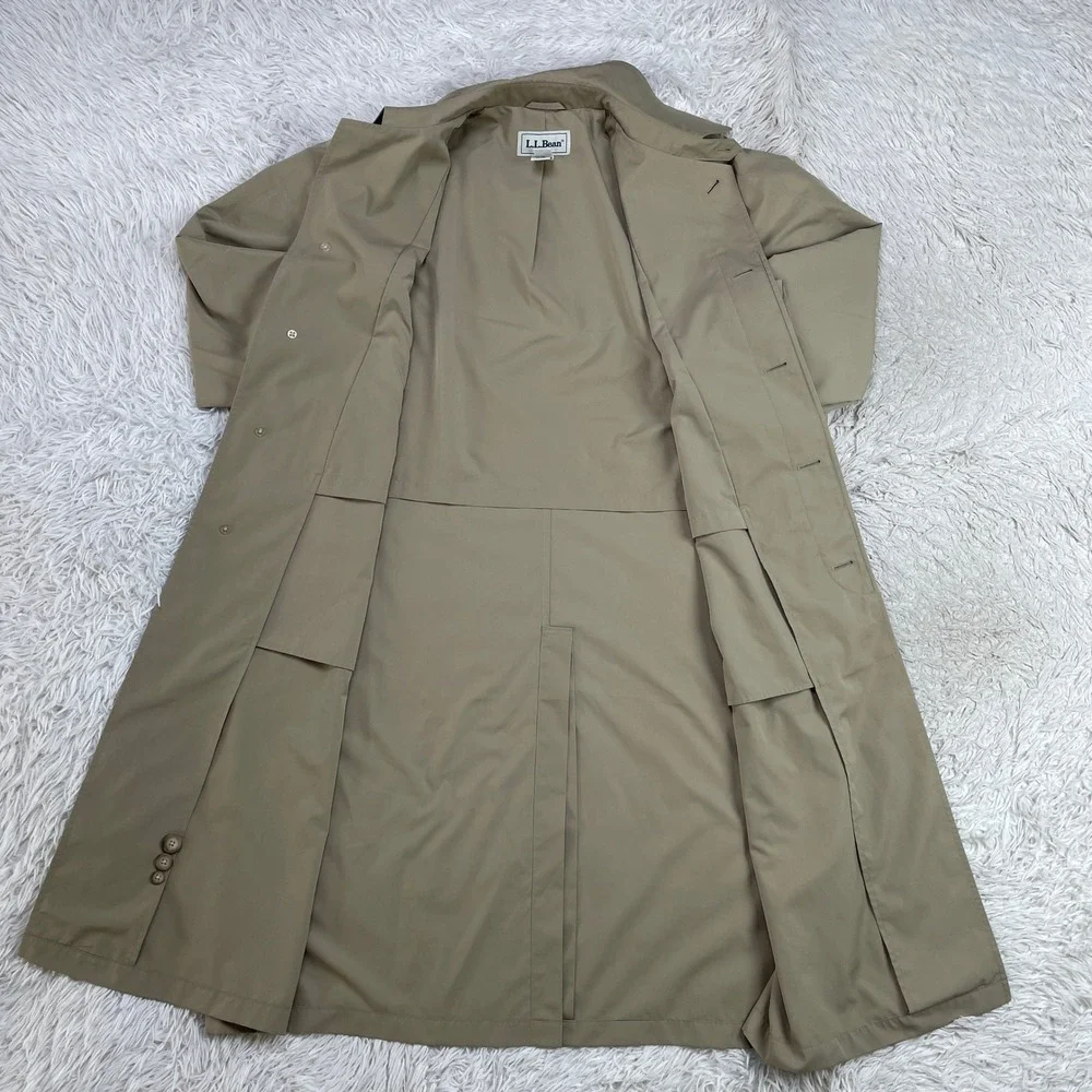 VTG L.L. Bean Jacket Mens Extra Large Beige Trench Coat‎ XL